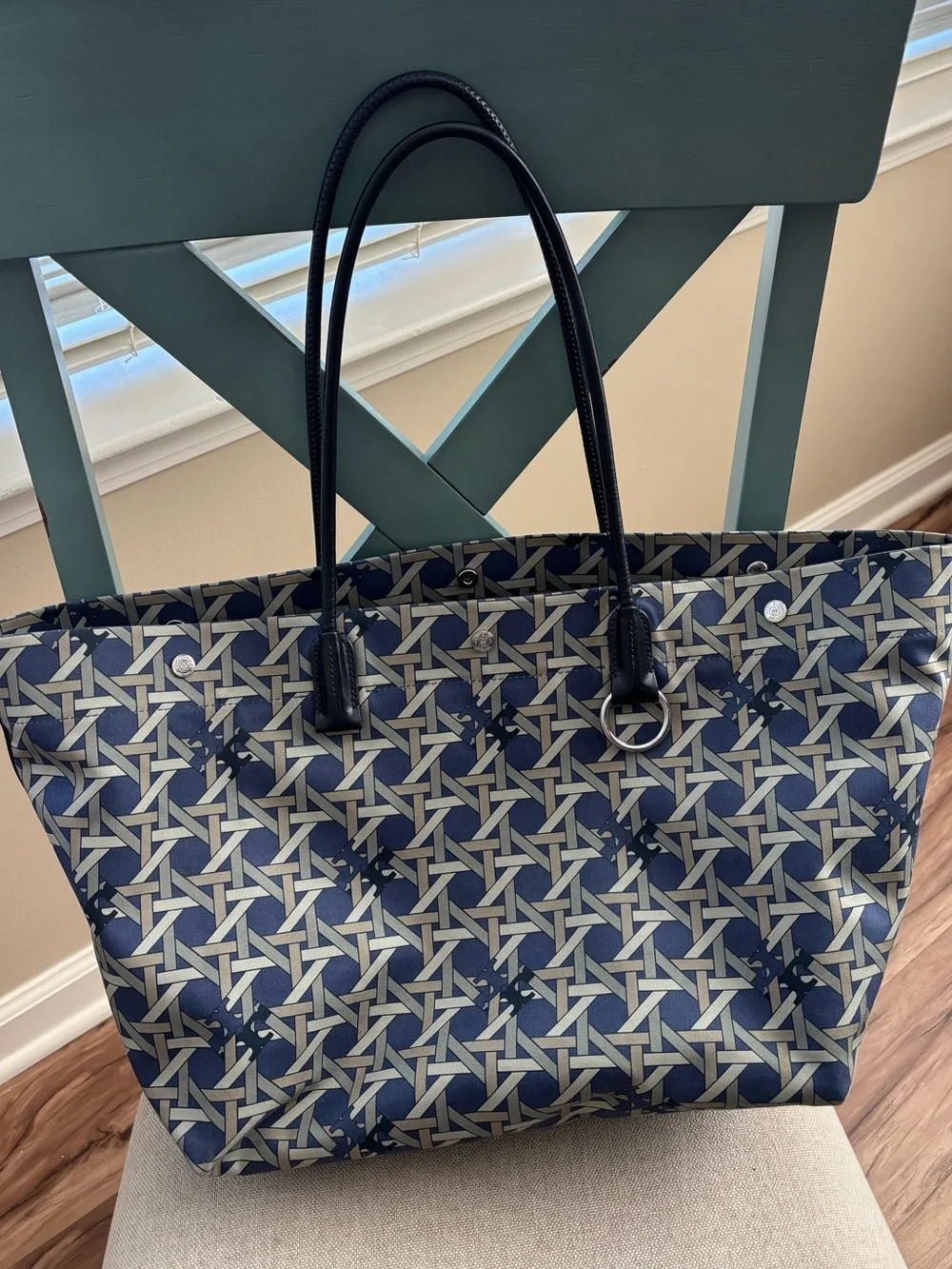 Tory Burch Canvas Basketweave Tote